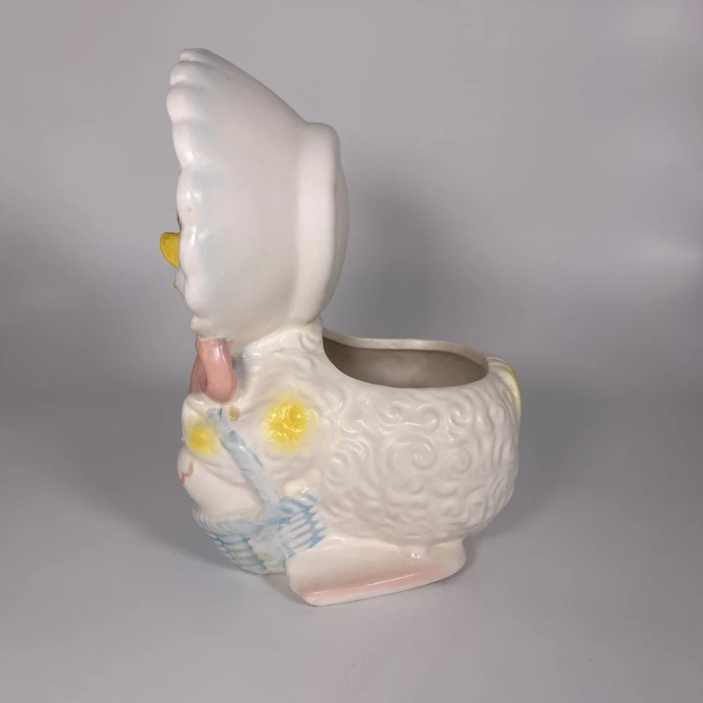 Vintage Mid Century Anthropomorphic Baby Duck Planter Japan 7x4 Repaired